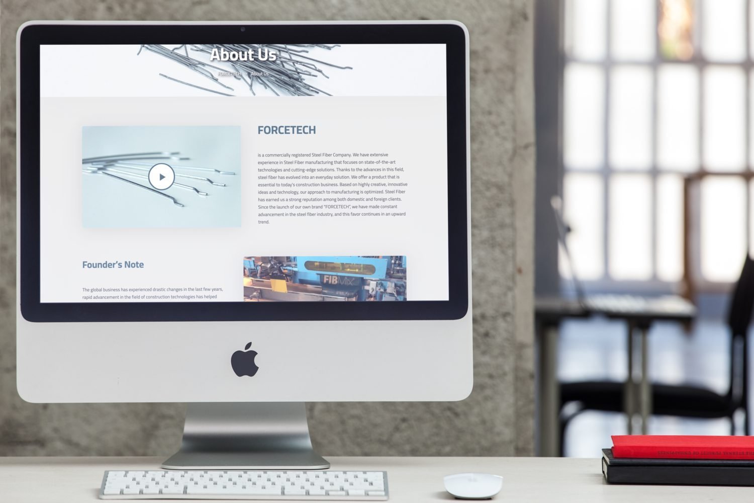 Closeup iMac in open office