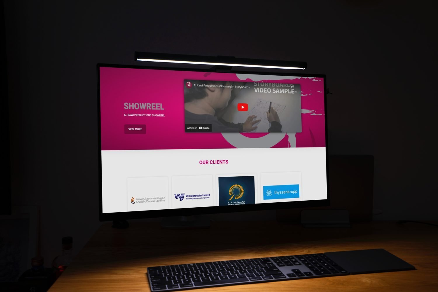 Desktop PC in dark room