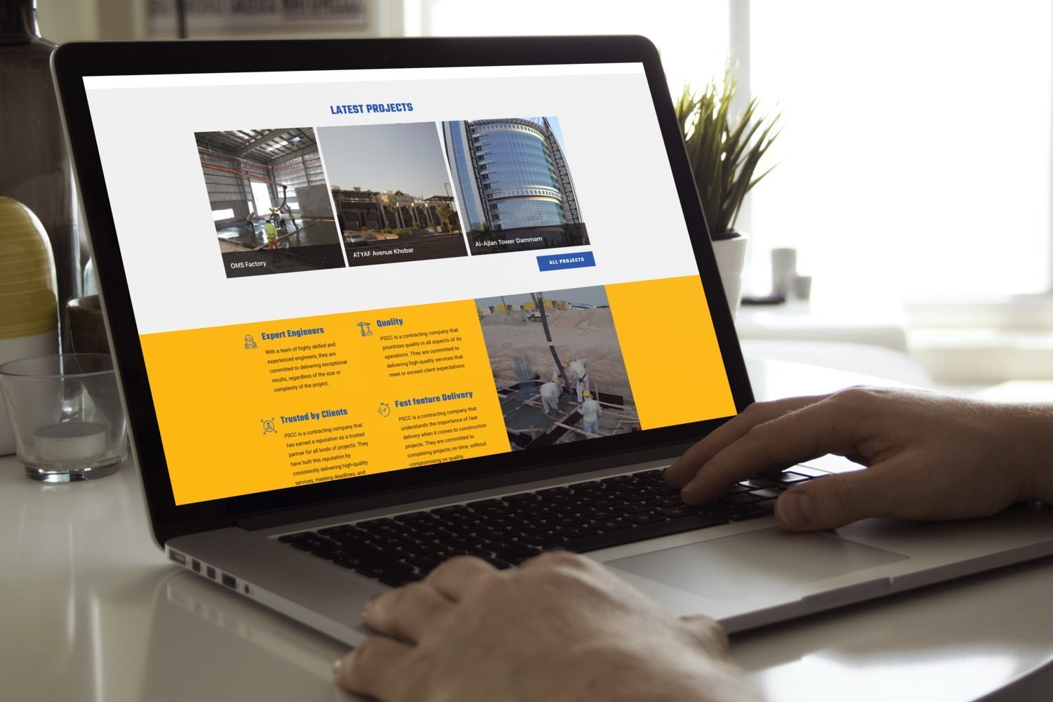 Macbook pro on dinner table