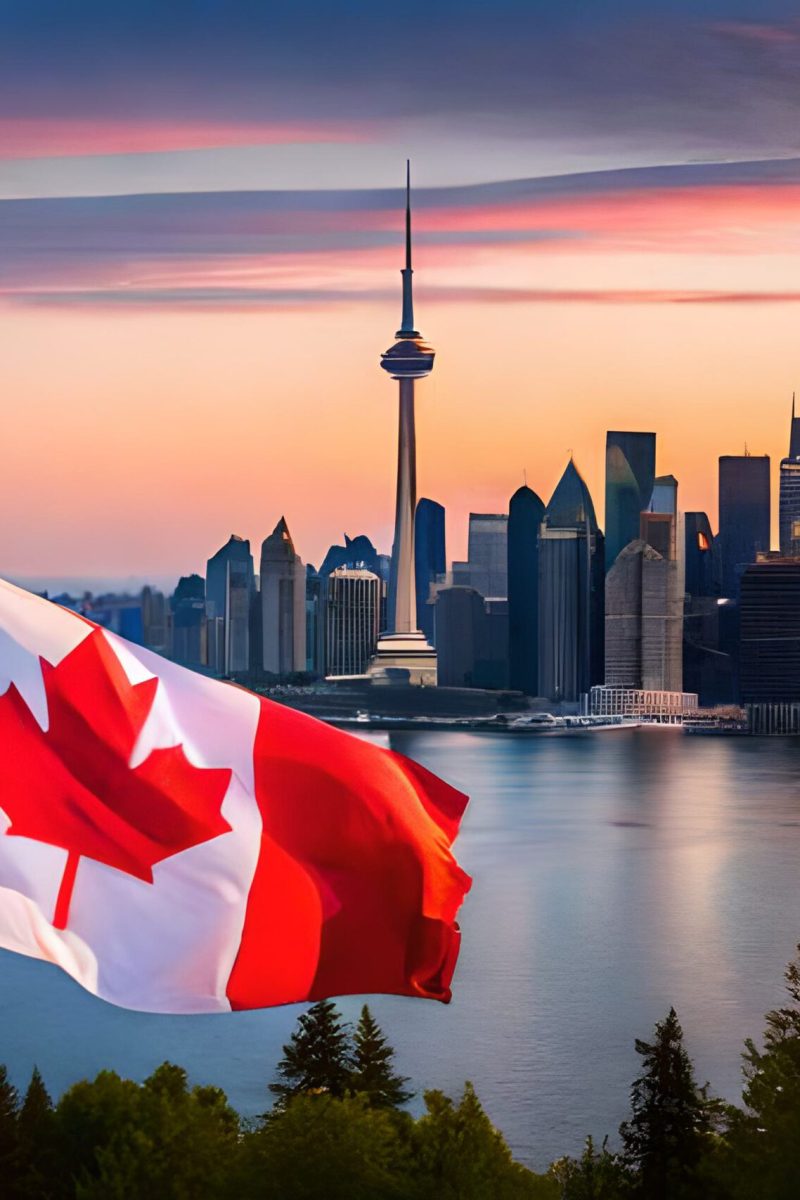 flag-with-city-toronto-background