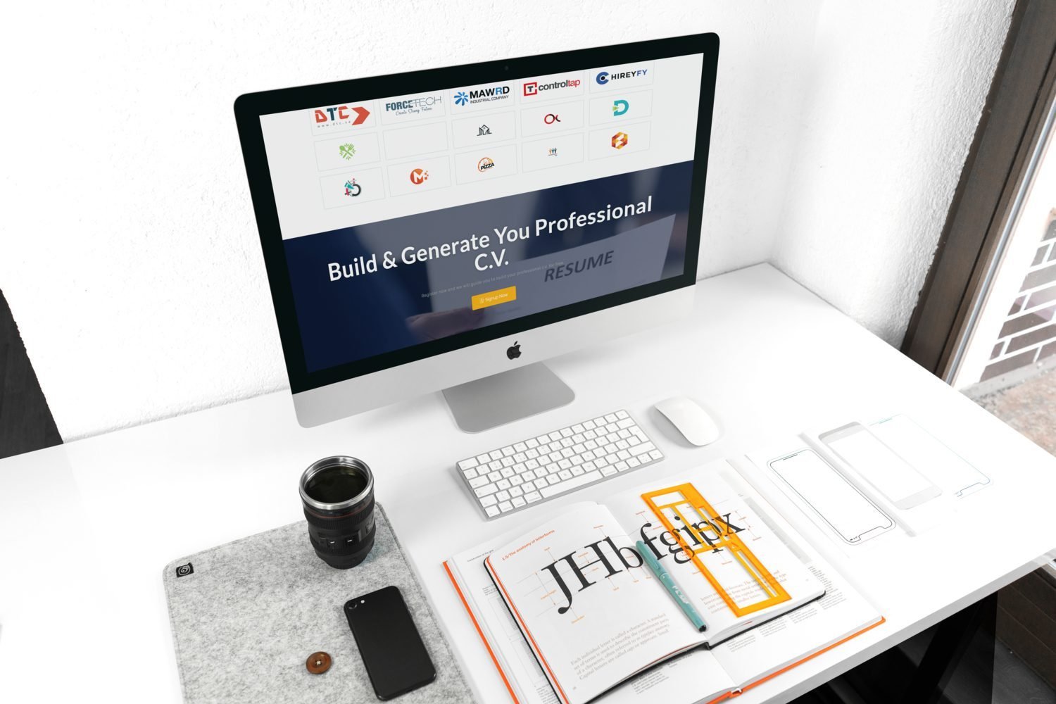 iMac on designers desk